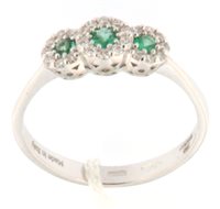 Ringe Davite & Delucchi Dame in Gold Smeraldo 0.16 Ct AA032136 SM - AA032136 SM